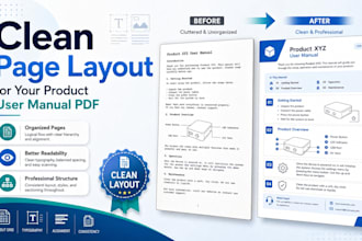 create a clean page layout for your product user manual PDF