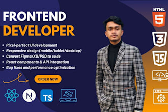 develop responsive react next js website as front end web developer