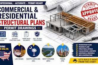 do commercial and residential structural plans permit drawing las vegas sc wv tx