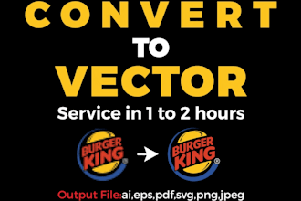 do manual vector tracing, redraw logo, convert image to vector