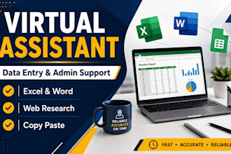 be your virtual assistant for data entry and admin support