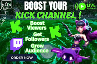 do organic kick channel promotion to boost kick followers and kick live viewers