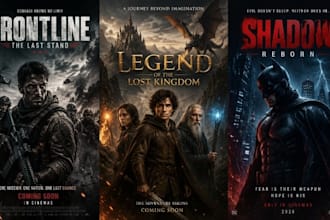 design a unique and creative movie poster in 3 hours