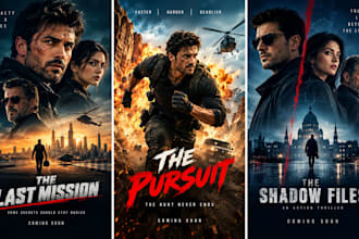 design a unique and creative movie poster in 3 hours