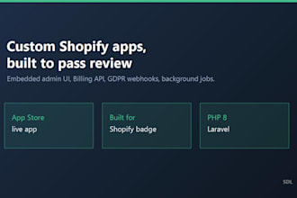 develop a custom shopify app with billing and admin UI