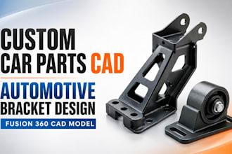 create custom car parts cad and auomotive bracket design in fusion 360 cad model