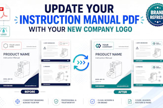 update your instruction manual PDF with your new company logo