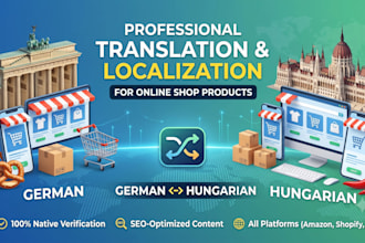 translate or localize your online shop products between german and hungarian
