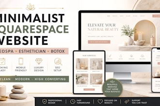 design minimalist squarespace website, medspa esthetician, botox sqaure website