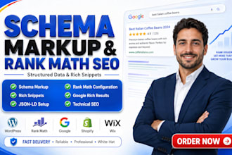 setup rank math SEO, schema markup and rich snippets for wordpress
