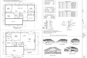create city permit blueprints architect, 2d floor plans, house, shed, garage