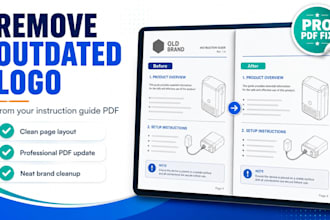 remove an outdated logo from your instruction guide PDF