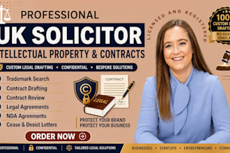 be your UK solicitor intellectual property, trademark, contract drafting