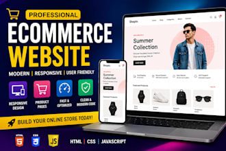 create a professional shopify or custom e commerce website