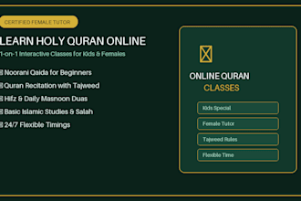 be your online quran tutor tajweed and islamic tutor