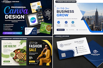 design professional canva social media posts, cover photo,caption,bussiness card