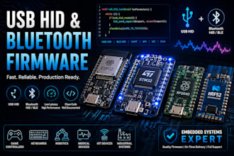 develop usb hid bluetooth firmware for stm32 esp32 rp2040 nrf52