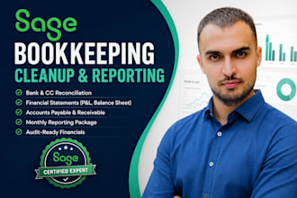 do professional sage bookkeeping, clean up and reporting