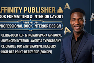 do kdp interior book formatting and layout design in affinity publisher