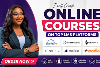 create course om talentlms, leanword, graphy, thinkific, learndash and moodlelms
