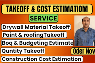 do drywall roofing paint quantity takeoff, cost estimation and material takeoff