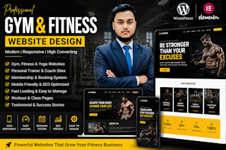design a modern gym, fitness, yoga and healthcare website in wordpress