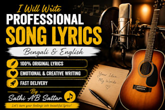 write professional bengali song lyrics and creative writing