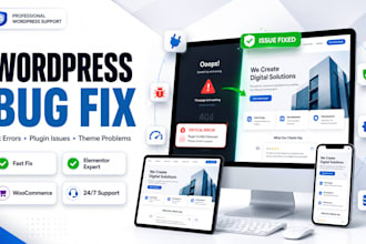 wordpress bug fix, fix wordpress issues and fix wordpress error
