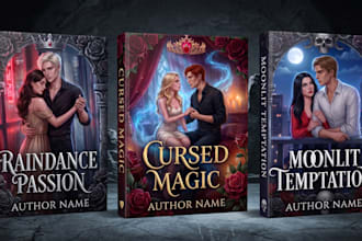 do dark romance book cover, dark romance character art, romance cover, ebook