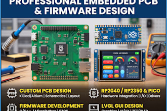 design embedded pcb, firmware, rp2040 rp2350, raspberry pi pico and lvgl