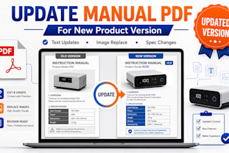 modify your instruction manual for a new product version
