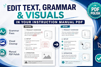 edit text grammar and visuals in your instruction manual