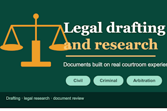 provide strategy based research, drafting, consultation services for indian law