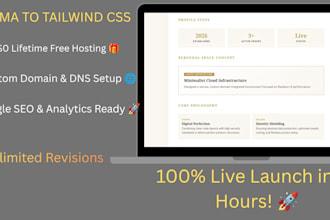 convert figma to tailwind css with free hosting and google seo setup