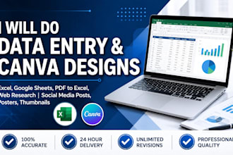 do data entry and canva design