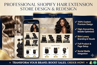 hair extension shopify store website beauty cosmetics wix hair extension store