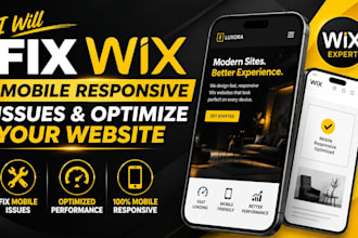 fix wix mobile view, responsive issues and optimize wix website