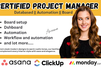 setup clickup project management asana monday crm setup ai workflow monday board