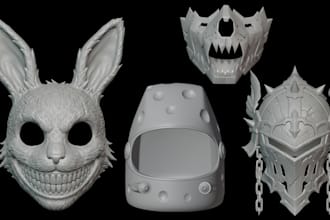 design 3d mask for 3d printing, 3d helmet design  stl 3d mask, 3d cosplay model