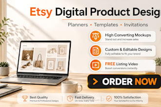 do etsy digital product mockups design and free   images video