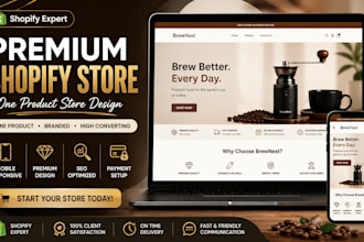 build a branded one product shopify store for dropshipping