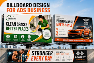 design billboard, roll up banners, digital sign and hoarding street backdrop