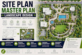 design architectural site plan, master plan and landscape plan