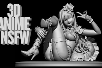 sculpt anime figure stl, garage kit, resin statue for 3d printing