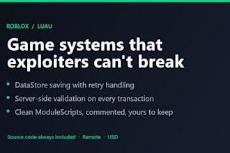 script your roblox game systems in luau with datastore and anti exploit