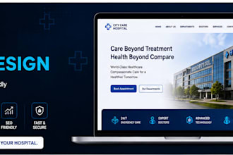 design a premium hospital website for clinic healthcare and medical center
