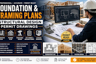 design foundation plan framing plan structural drawings and permit drawings