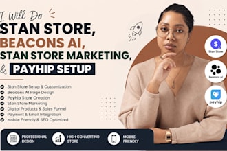 do stan store, beacons ai, stan store marketing, and payhip setup