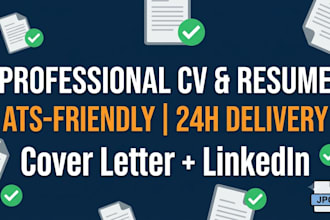 write ats optimized CV resume and cover letter for job seekers