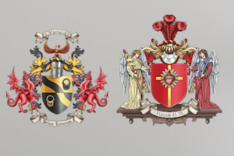 design coat of arms regal heraldic emblem family crest logo